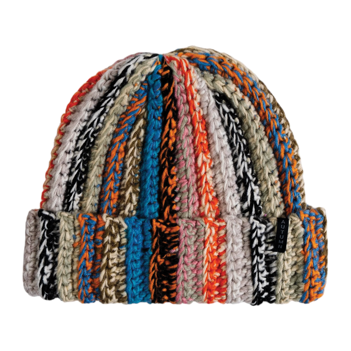 Autumn Patchwork Beanie - Teal