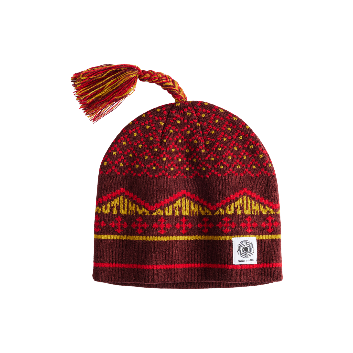Autumn Tassel Beanie - Burgundy