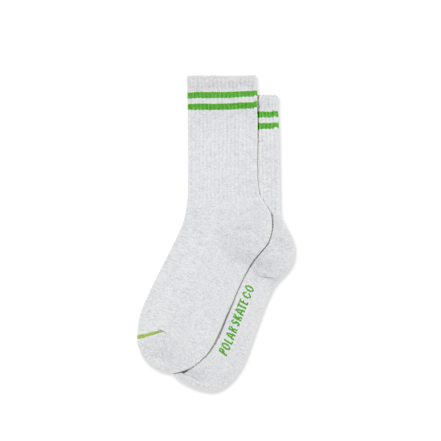 Polar Rib 2 Stripe Socks - Heather Gray / Green