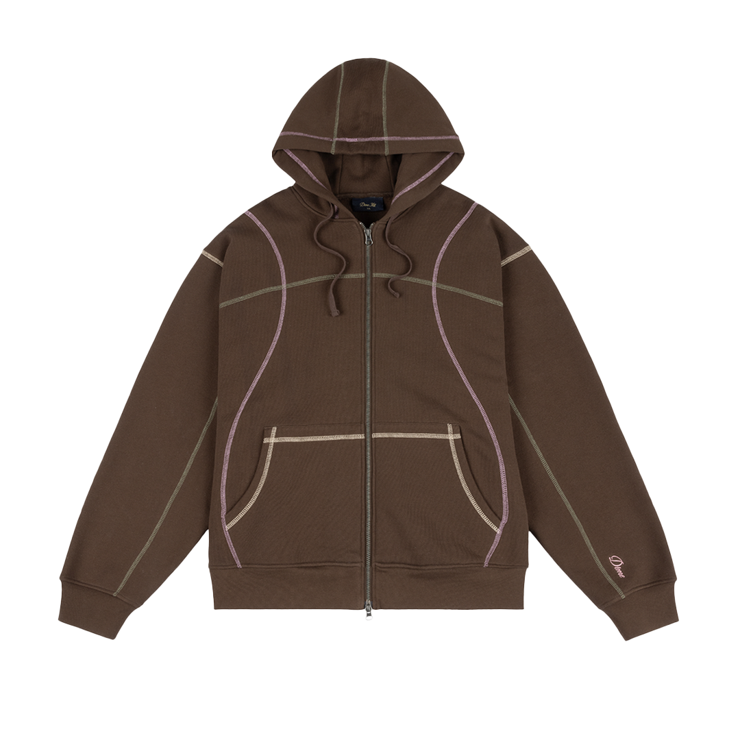 Dime Court Zip Hoodie - Brown Multi – Time Machine Skateshop Dime Court Zip Hoodie - Brown Multi – Time Machine Skateshop