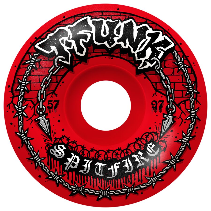 Spitfire Formula Four T-Funk 97a Radial Full Red Wheel - 57mm