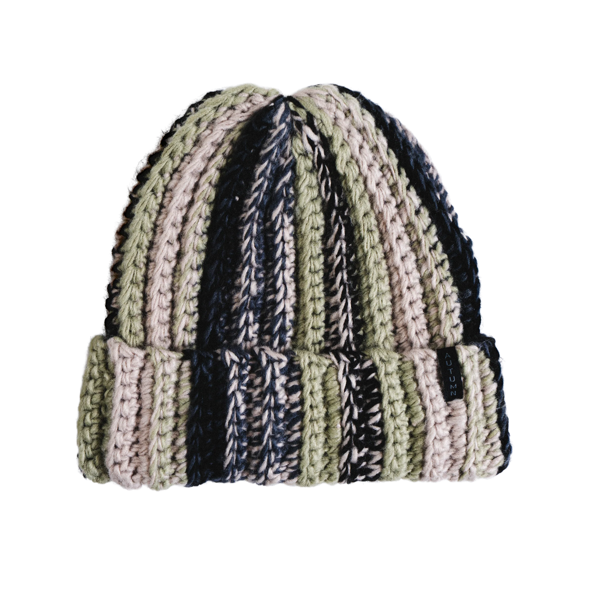 Autumn Patchwork Beanie - Sand