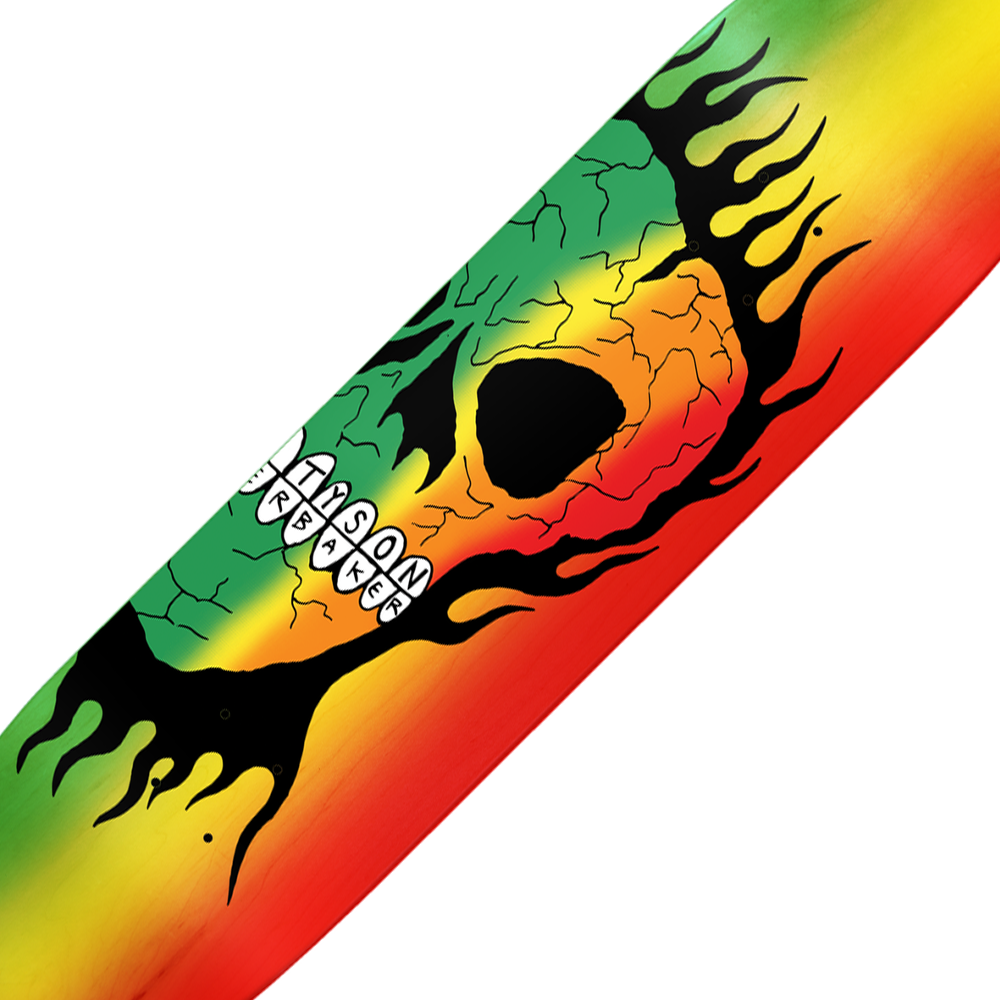 Baker Peterson Rasta Skull Deck B2 - 8.25
