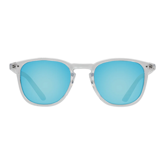 Cassette Standard Sunglasses - Clear / Sky Blue Mirror Lens