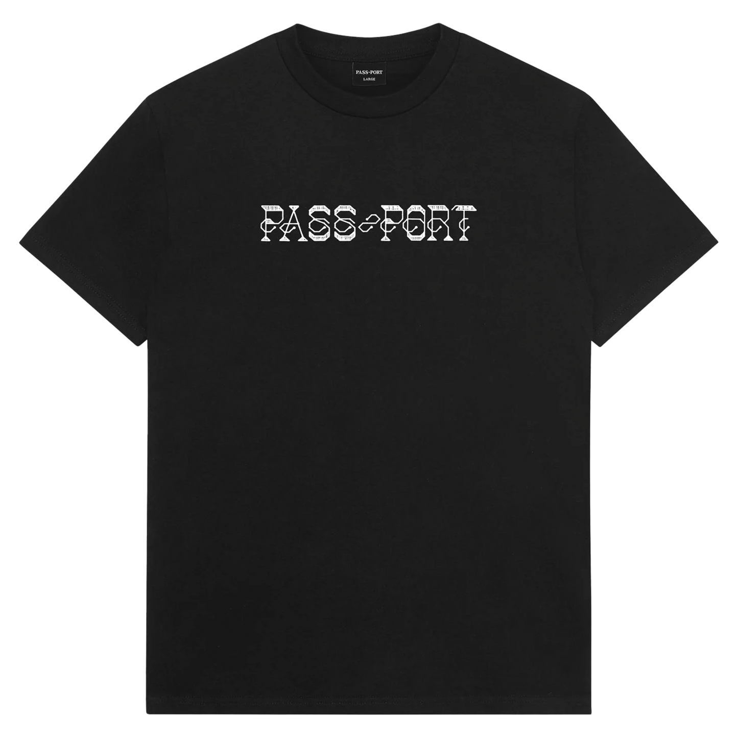 Passport Needlework Tee - Black
