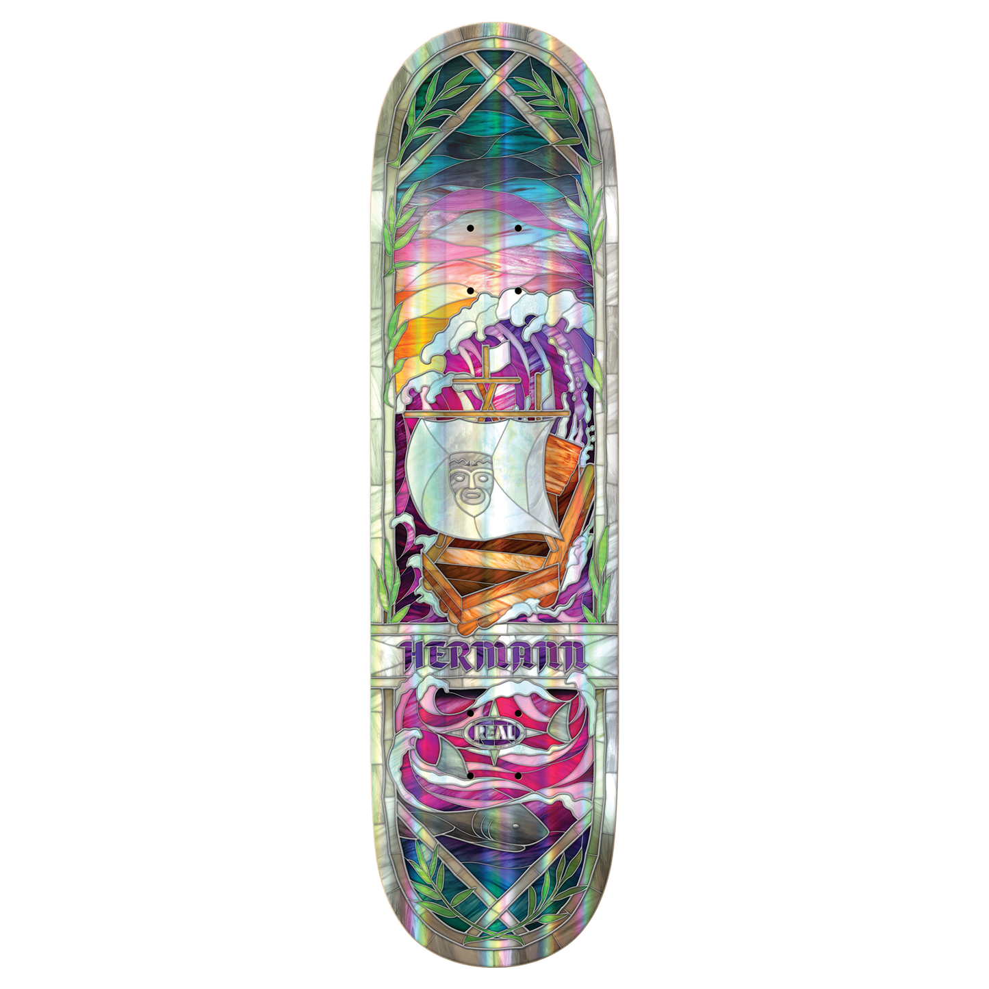 Real Hermann Rainbow Foil Cathedral Deck - 8.38