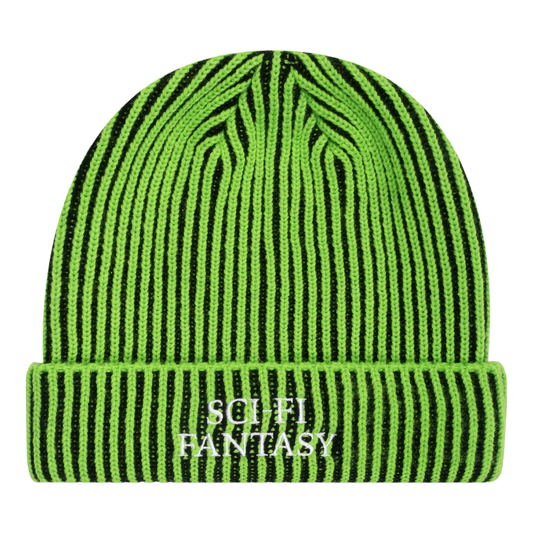 Sci-Fi Fantasy Logo Beanie - Lime / Black