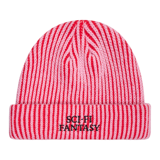 Sci-Fi Fantasy Logo Beanie - Pink / Dark Red