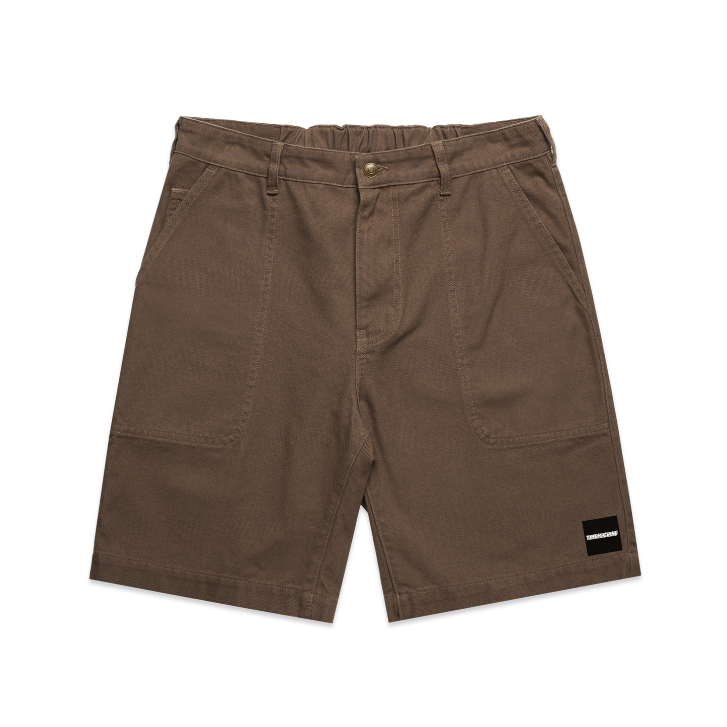 Time Machine Logo Canvas Shorts - Walnut