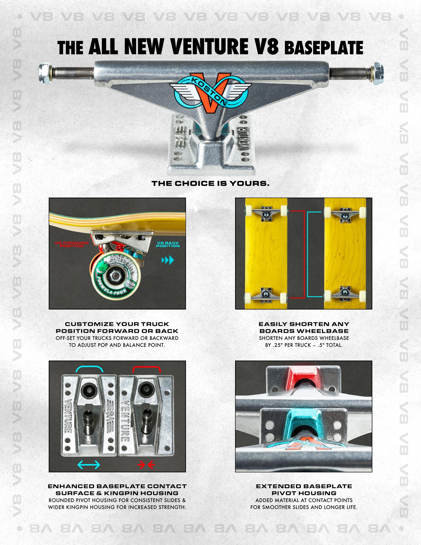 Venture V8 Koston Polished Trucks - Various Sizes