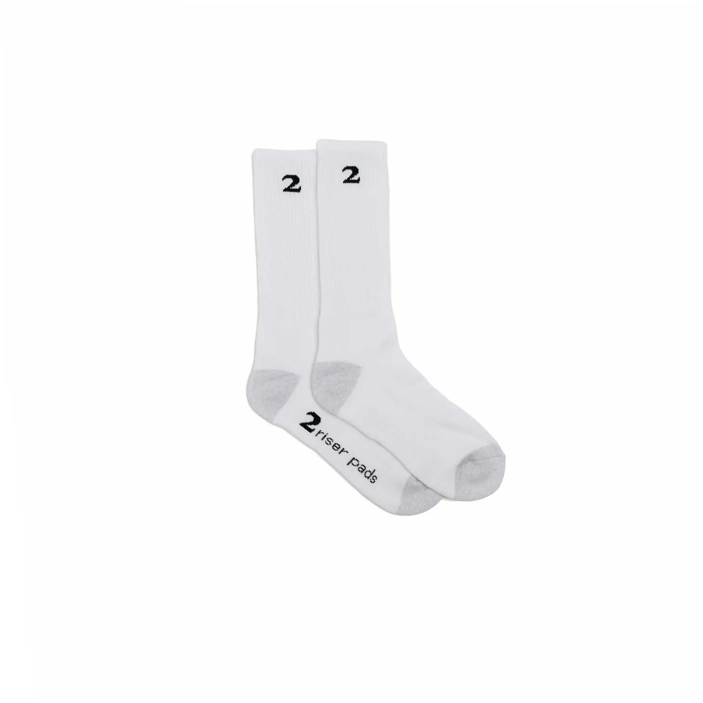 2 Riser Pads Logo Socks - White