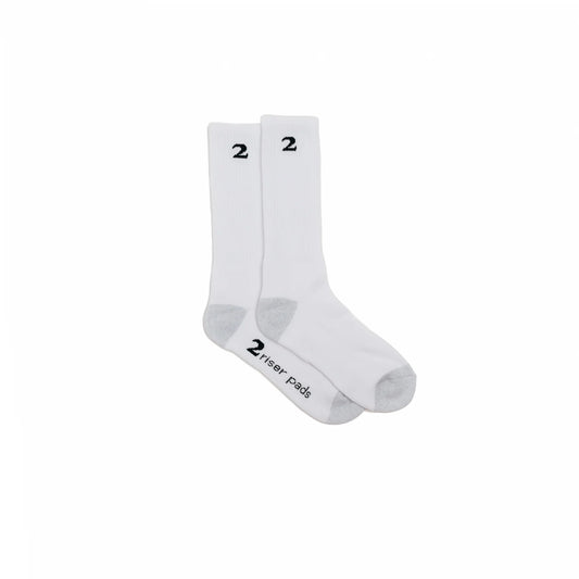 2 Riser Pads Logo Socks - White
