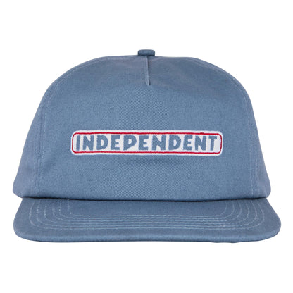 Independent Bar Logo Unstructured Hat - Slate Blue