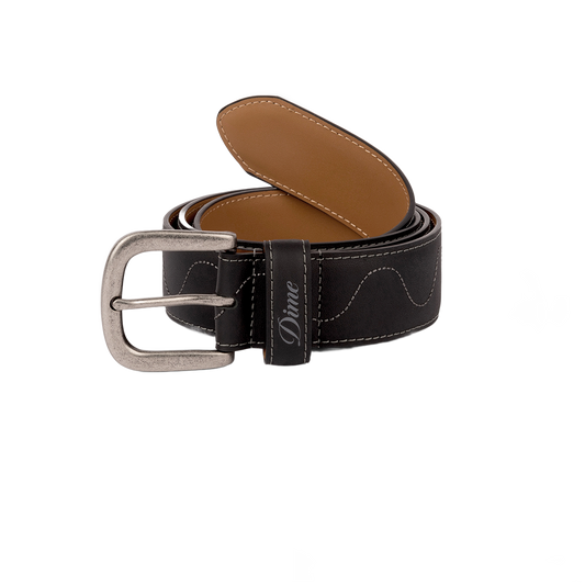 Dime Desert Leather Belt - Black