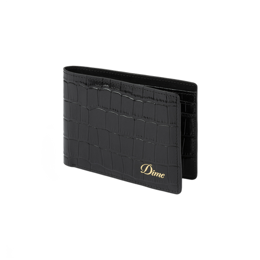 Dime Leather Croc Bifold Wallet