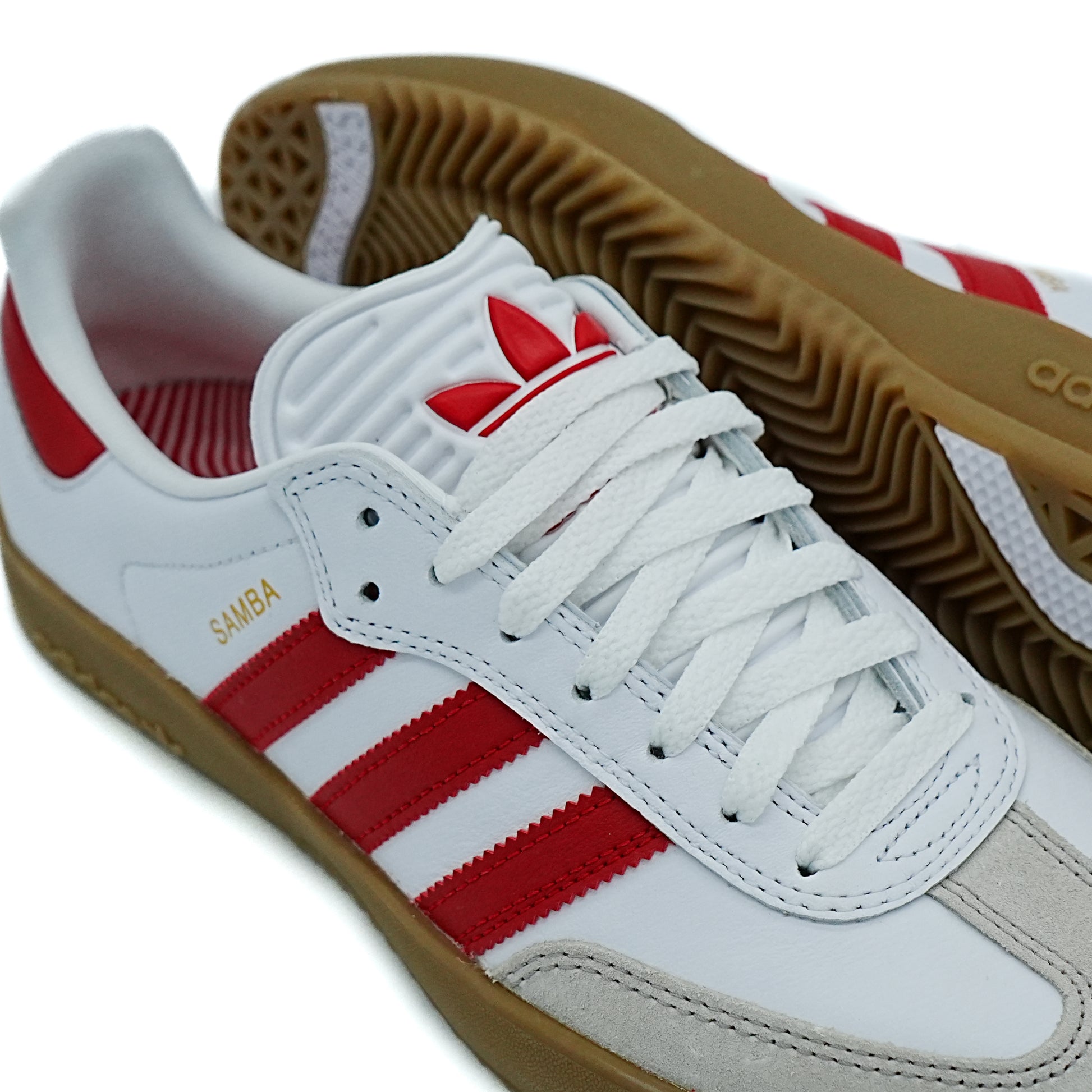 Adidas Puig Samba - White / Better Scarlet / Gum Time Machine Skateshop Adidas Puig Samba - White / Better Scarlet / Gum Time Machine Skateshop