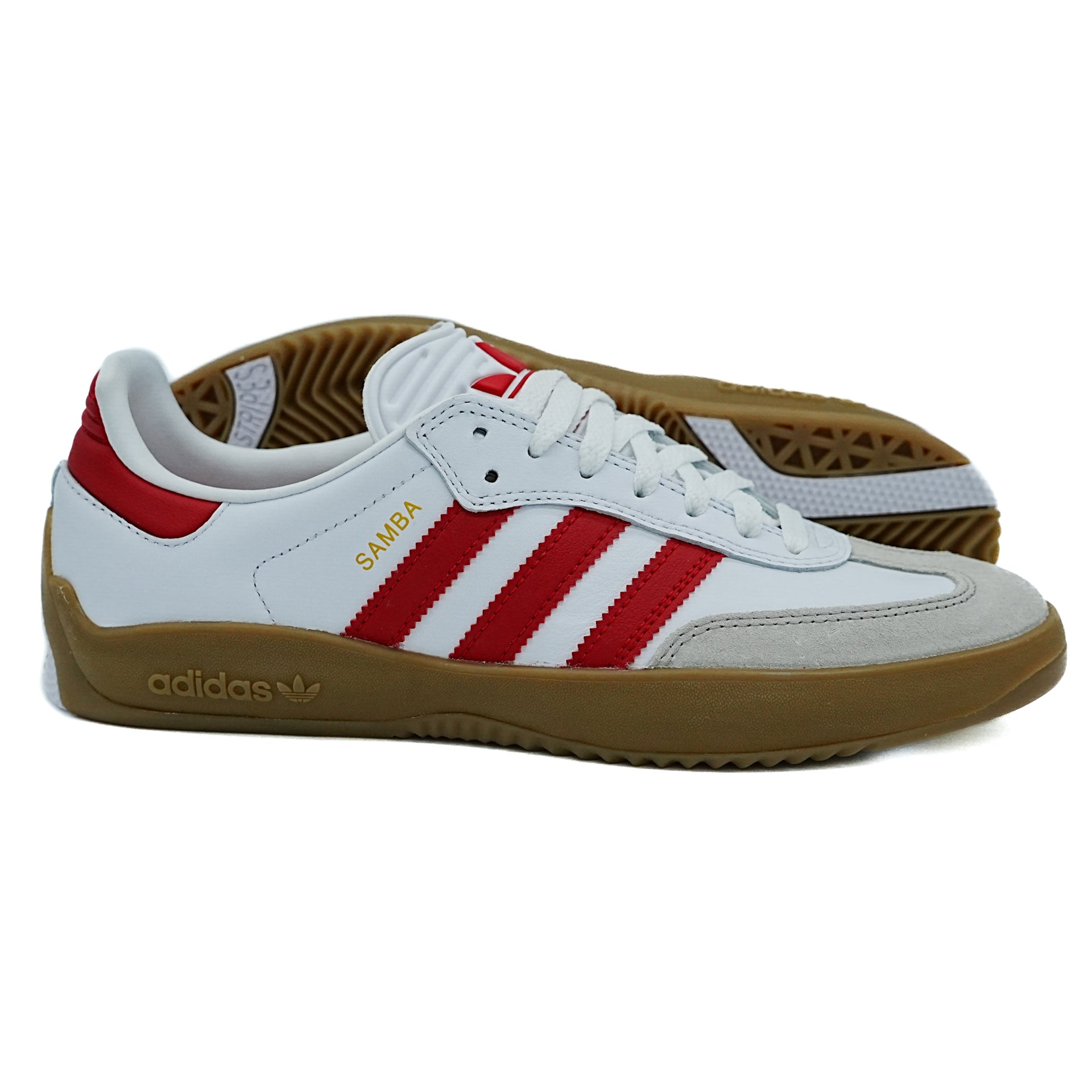 Adidas Puig Samba - White / Better Scarlet / Gum Time Machine Skateshop Adidas Puig Samba - White / Better Scarlet / Gum Time Machine Skateshop