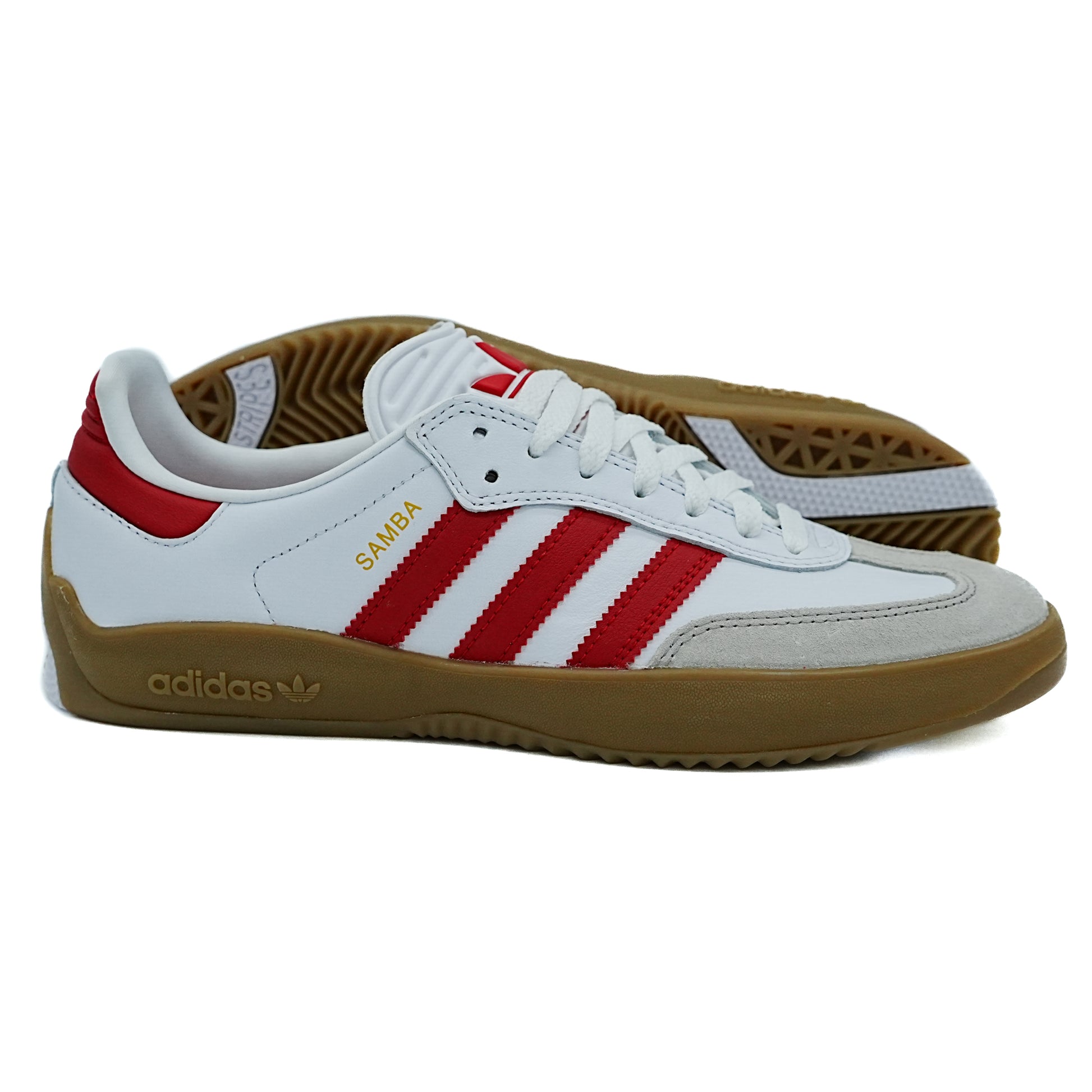 Adidas Puig Samba - White / Better Scarlet / Gum Time Machine Skateshop Adidas Puig Samba - White / Better Scarlet / Gum Time Machine Skateshop