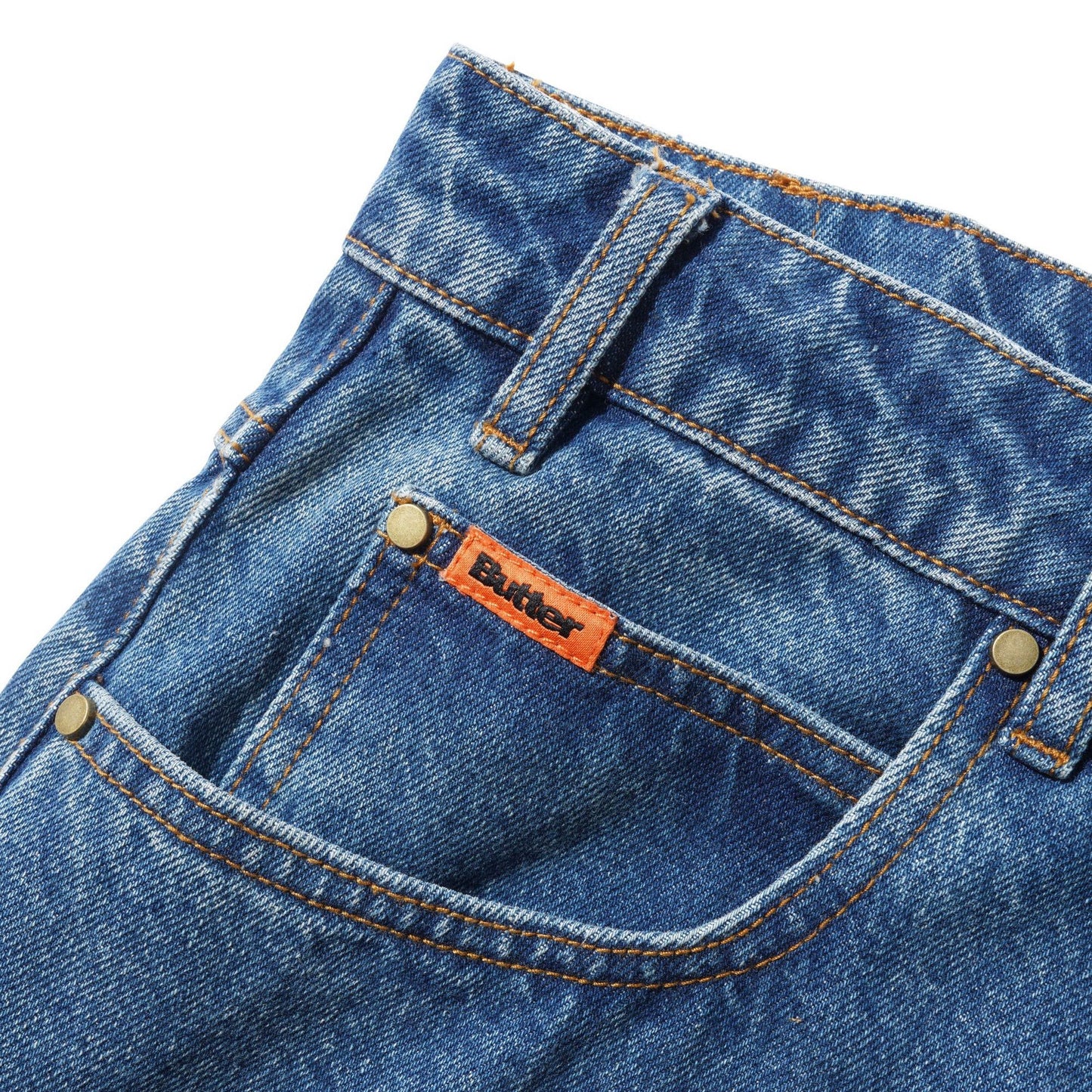 Butter Goods Baggy Denim Jeans - Distressed Indigo