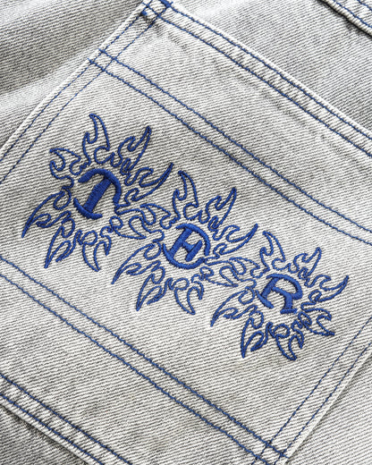 Butter Goods Bronco Denim Shorts - Washed Grey