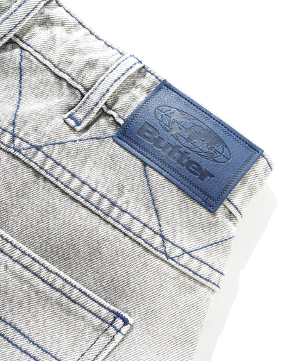 Butter Goods Bronco Denim Shorts - Washed Grey