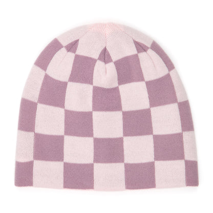 Corduroy Checkmate Reversible Skully - Pink