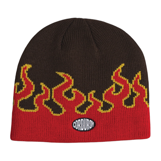 Corduroy LL Burn Skully Beanie - Chocolate