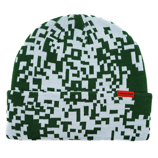 Corduroy Pixels Beanie - Evergreen