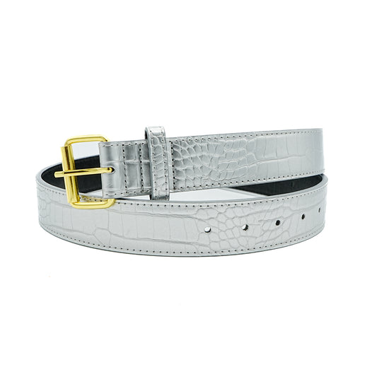 Loosey Silver Croc Belt