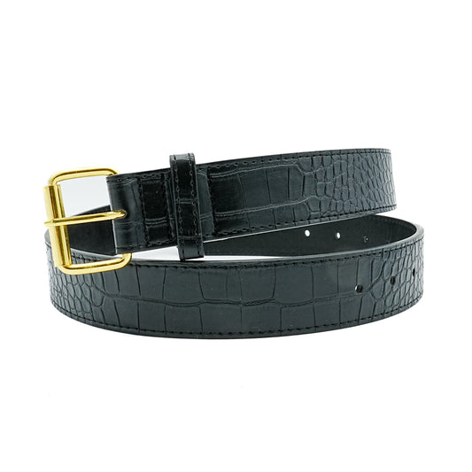 Loosey Black Croc Belt