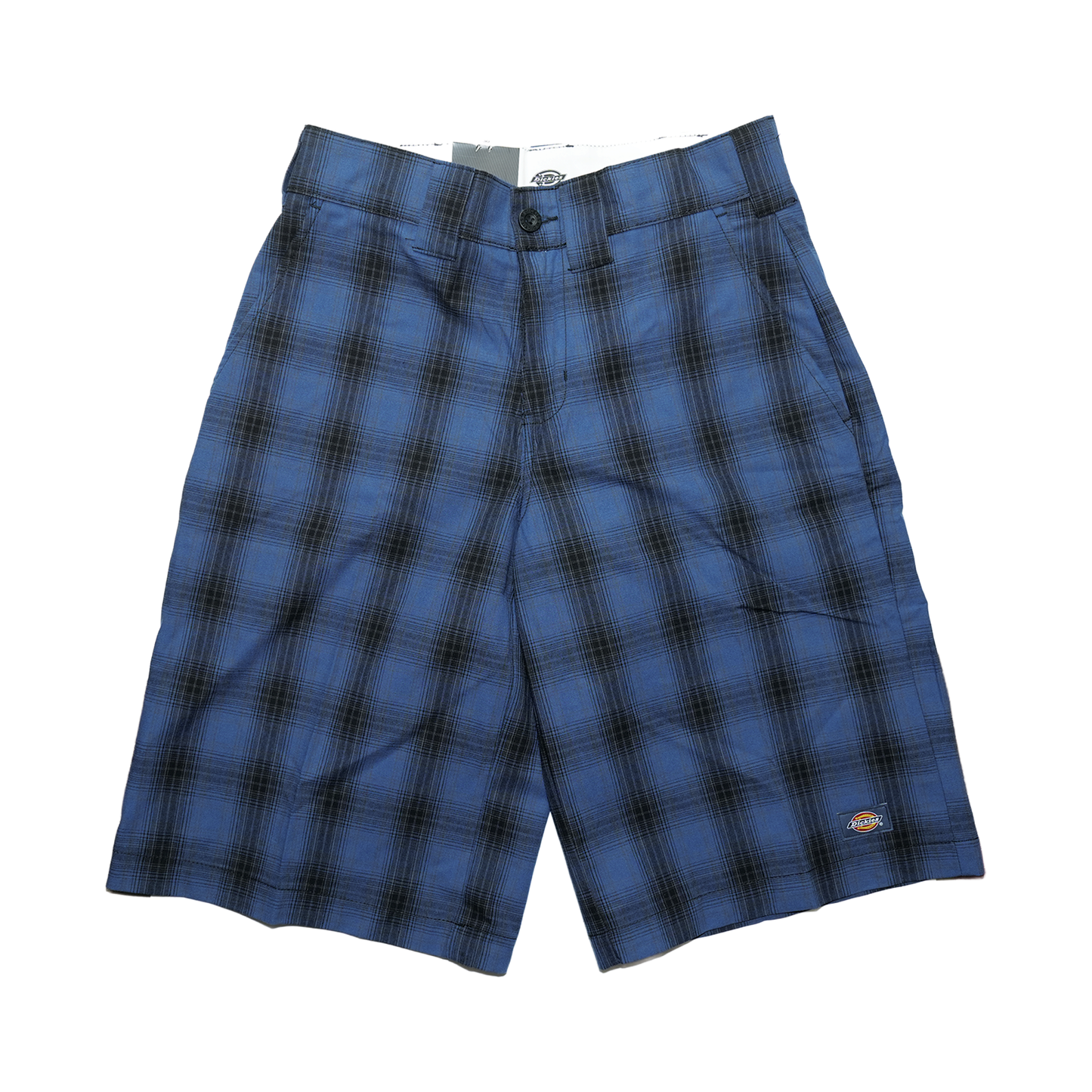 Dickies Plaid Relaxed 13" Work Shorts - Navy