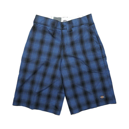 Dickies Plaid Relaxed 13" Work Shorts - Navy
