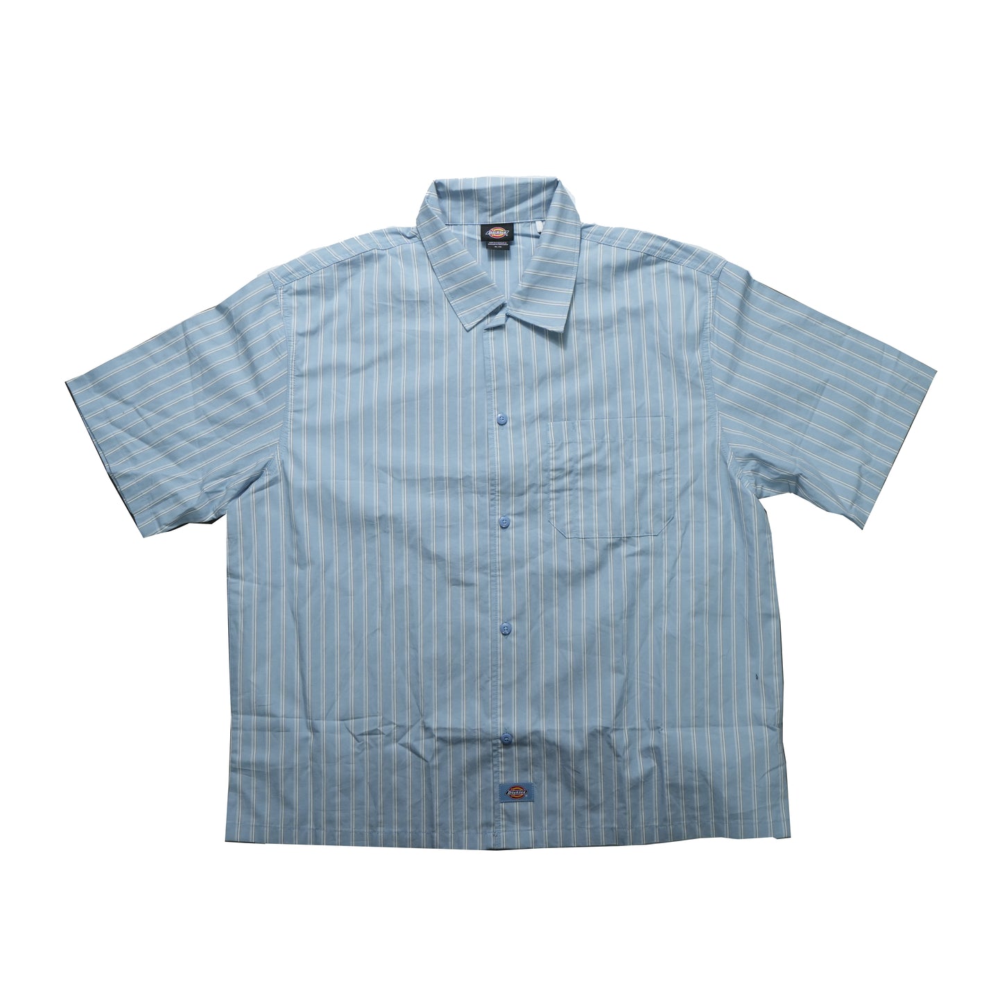 Dickies Striped Button Down S/S Shirt - Light Blue