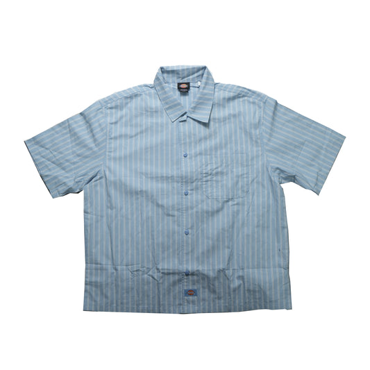 Dickies Striped Button Down S/S Shirt - Light Blue