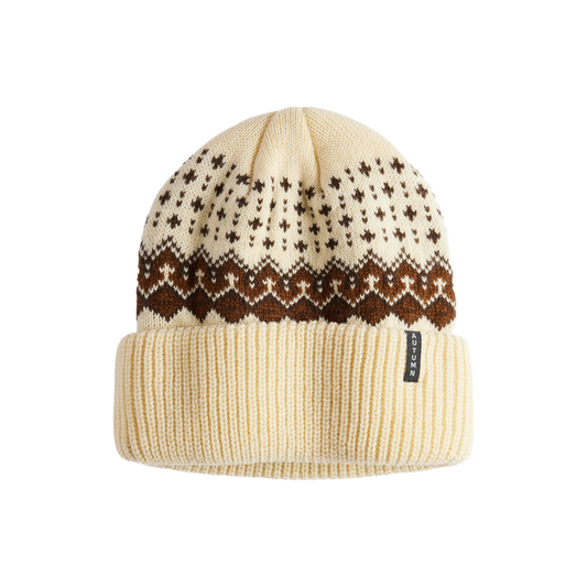 Autumn Fairisle Beanie - Eggshell