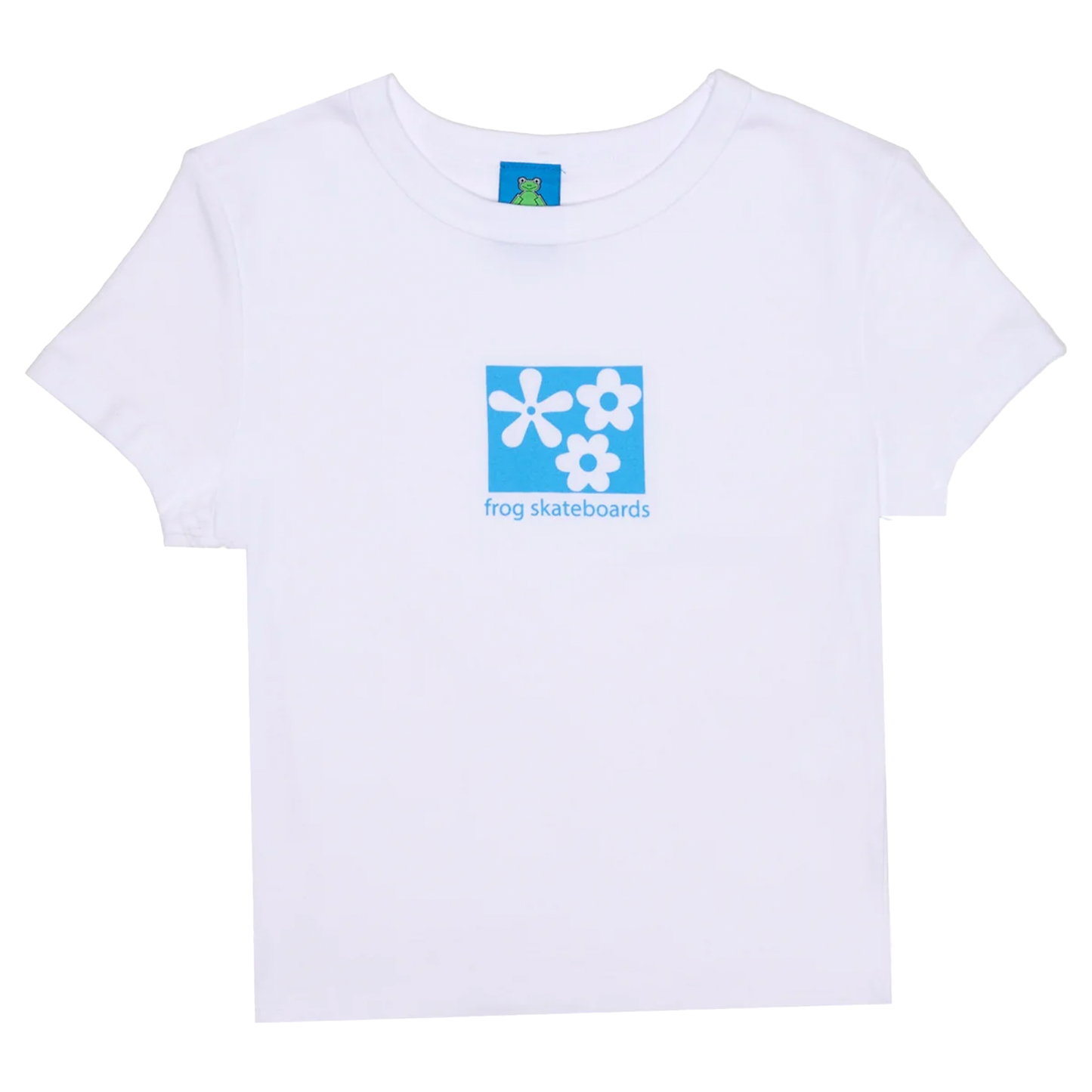 Frog Flower Baby Cropped Tee - White