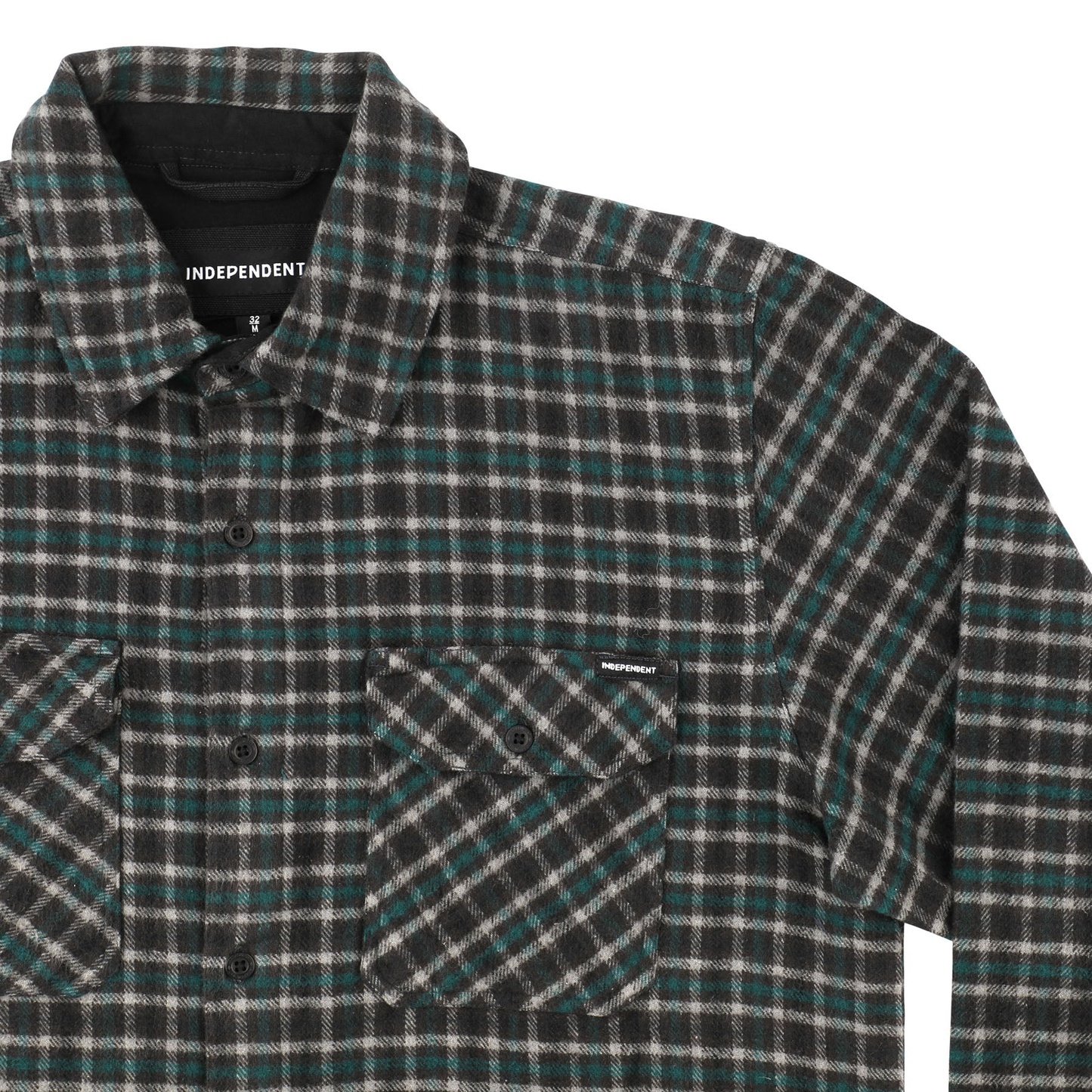 Independent Belmont Flannel Top - Teal / Grey / Black