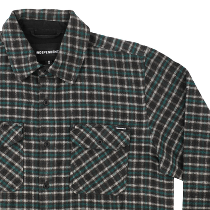 Independent Belmont Flannel Top - Teal / Grey / Black
