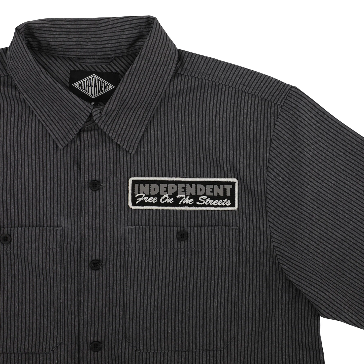 Independent Free On The Streets Button Up Shirt - Ash / Black
