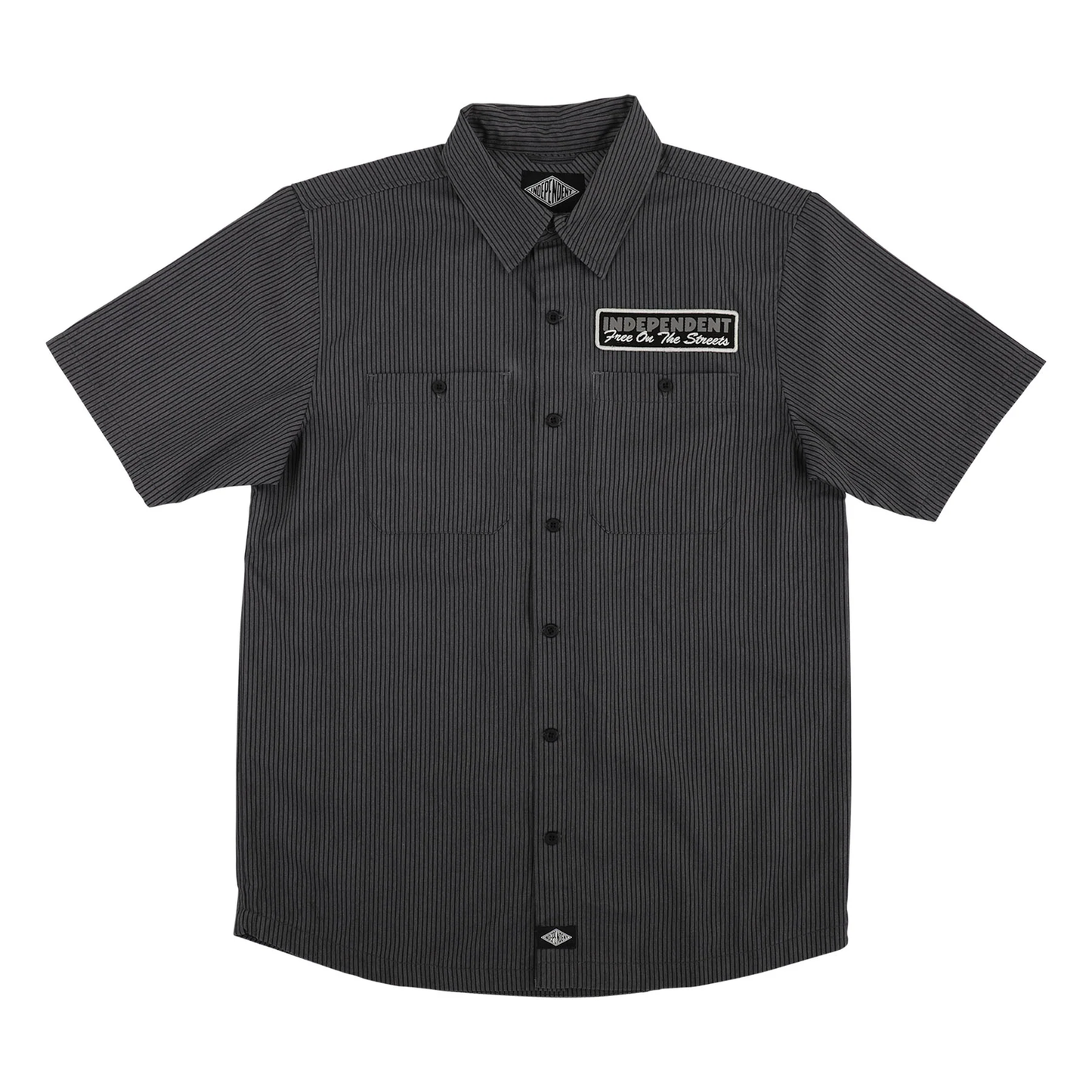 Independent Free On The Streets Button Up Shirt - Ash / Black