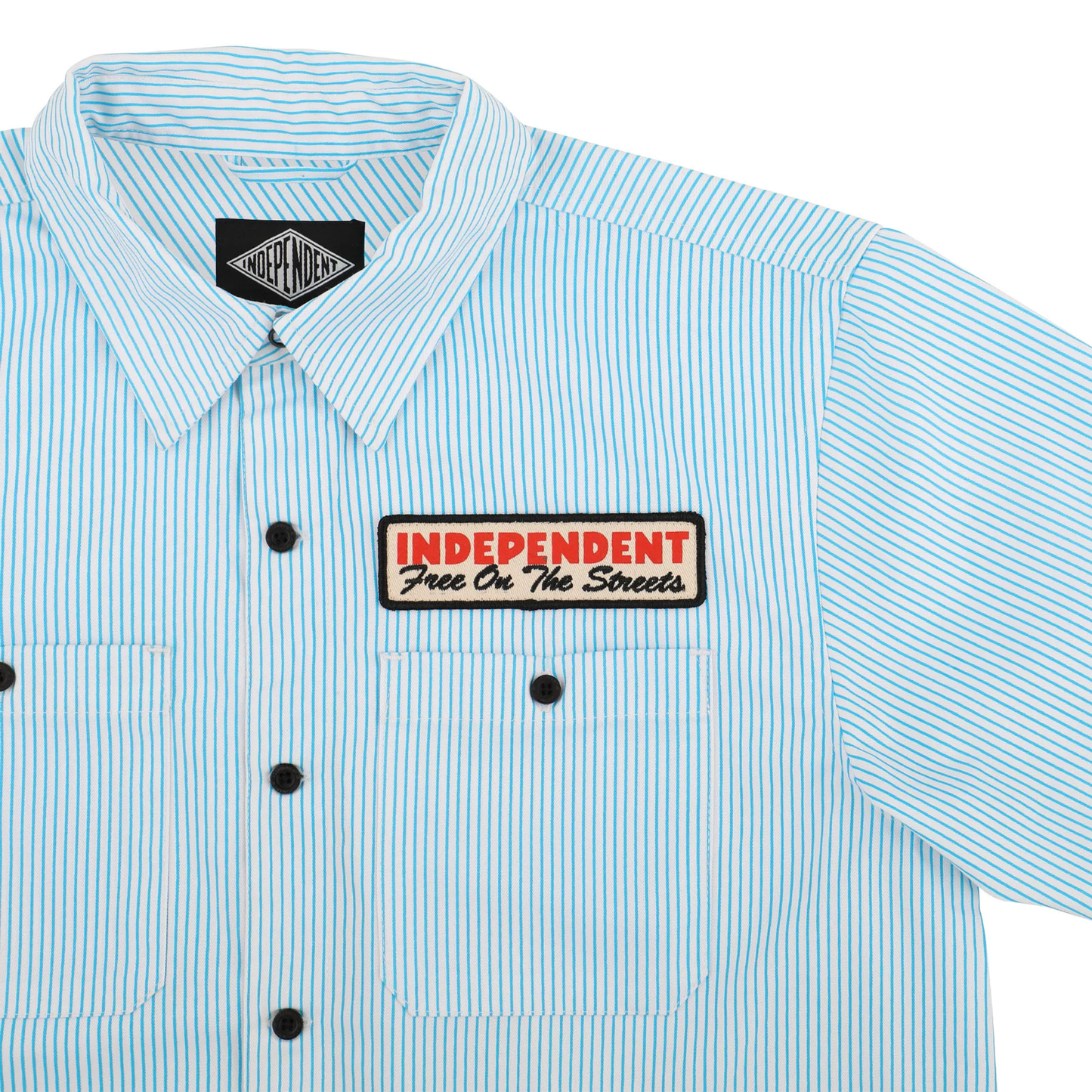 Independent Free On The Streets Button Up Shirt - White / Blue