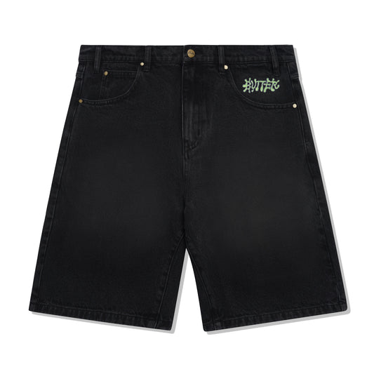 Butter Goods Ink Denim Shorts - Worn Black