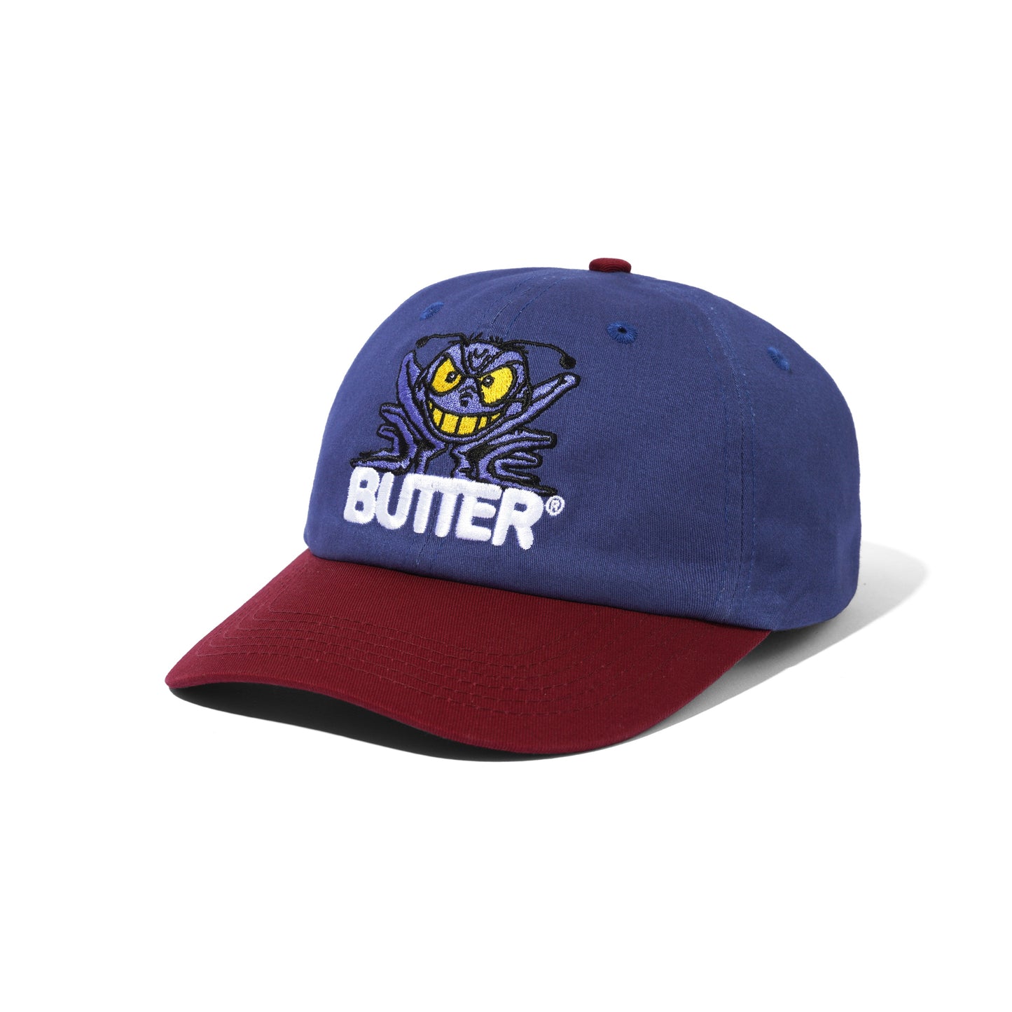 Butter Goods Insect 6 Panel Hat - Navy / maroon