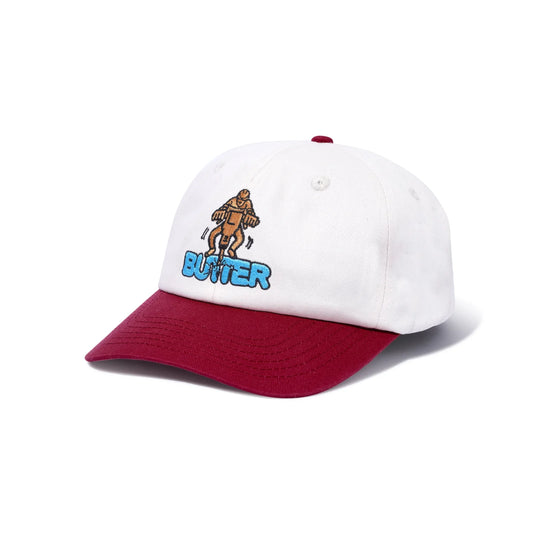 Butter Goods Jack Hammer 6 Panel Hat - Natural/Maroon