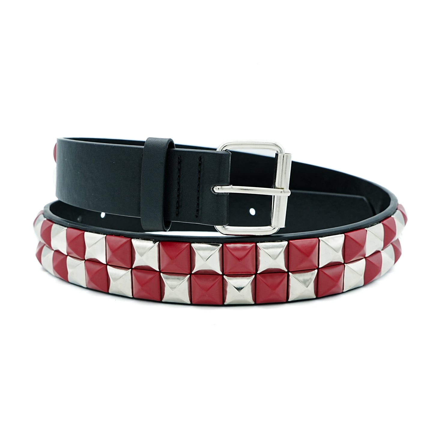 Loosey Checkered Stud Belt - Red