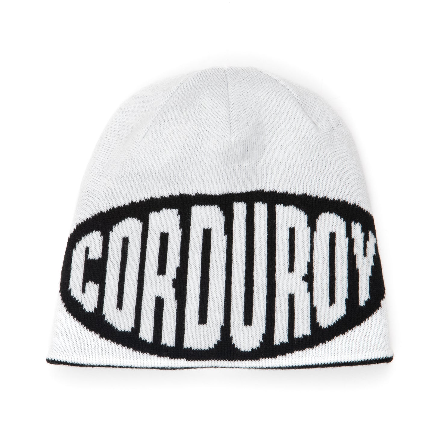 Corduroy No Regrets Reversible Skully - White