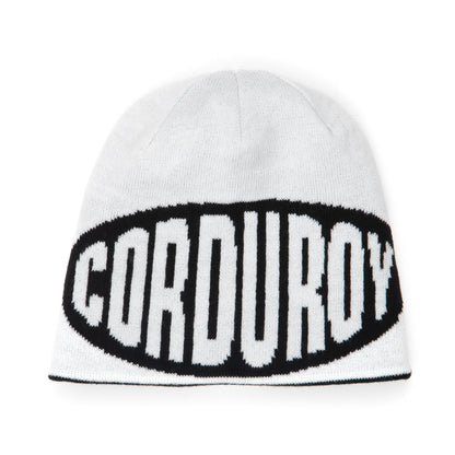 Corduroy No Regrets Reversible Skully - White