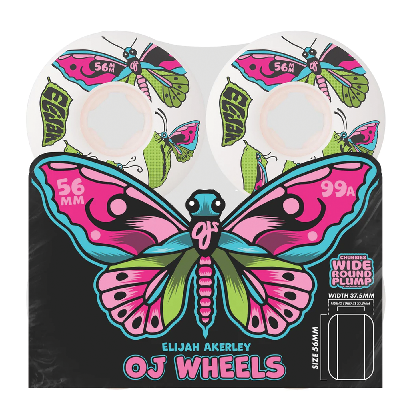 OJ Wheels Elijah Akerley Chrysalis Chubbies Wheels 99a - 56mm