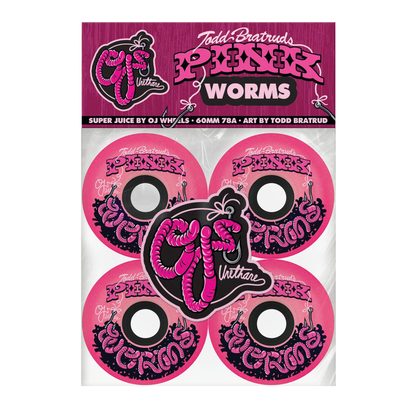 OJ Wheels Pink Worms Super Juice Wheels 78a - 60mm