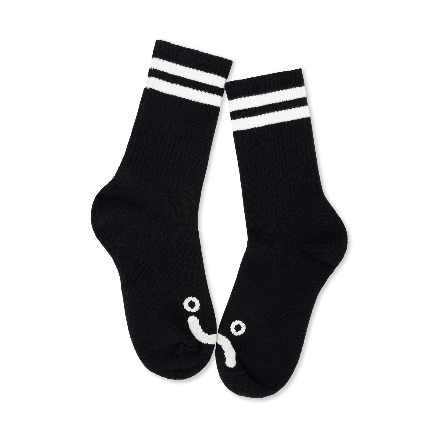 Polar Rib Socks - Happy Sad Black